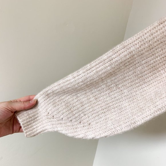 TOPSHOP crop balloon sleeve oatmeal sweater XS - Picture 6 of 6